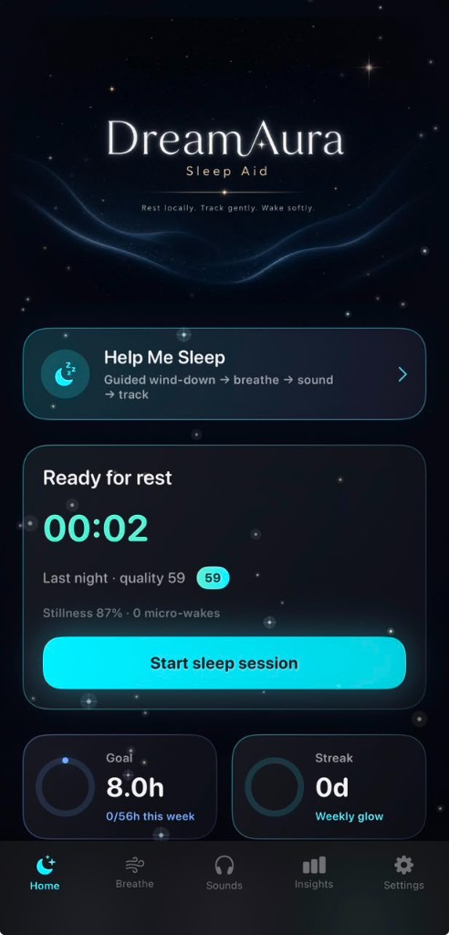 Dreamura breathe screen